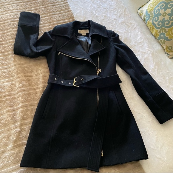 Michael Kors Black Wool Blend Coat -LIKE NEW - Picture 4 of 8